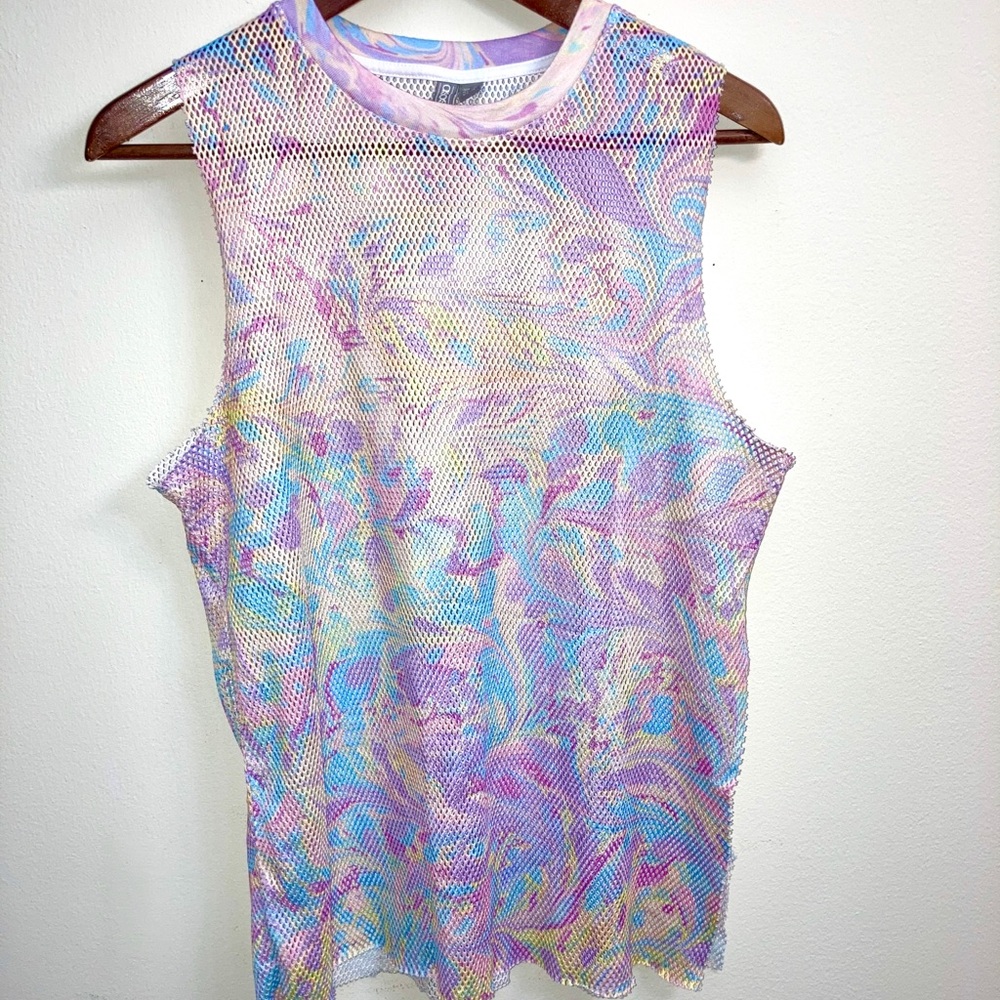 Asos multicolor colorful fishnet festival tank 4